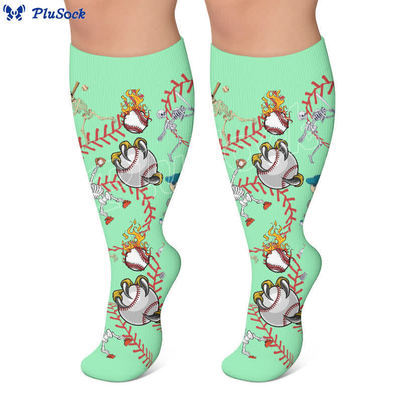 Plus Size Athletic Style Skull Compression Socks - image 4