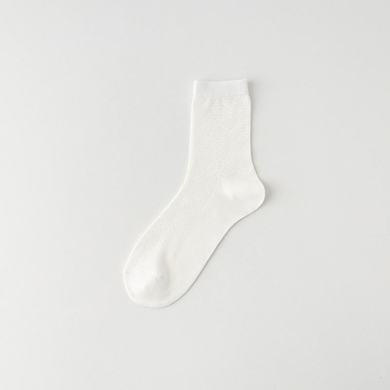 Bamboo Breathable Quarter Socks(6 Pairs) - White - EU39-44(US6-10) - image 2