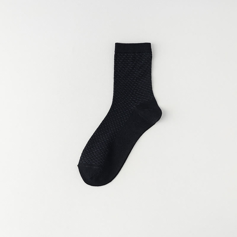 Bamboo Breathable Quarter Socks(6 Pairs) - Black - EU39-44(US6-10) - image 1