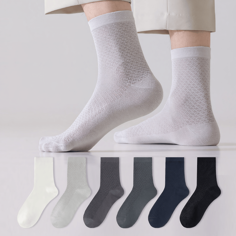 Bamboo Breathable Quarter Socks(6 Pairs) - Multicolor - EU39-44(US6-10) - image 0