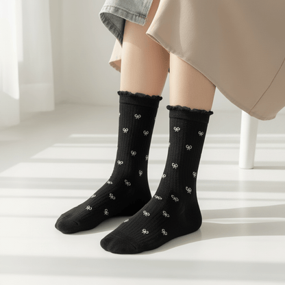 Bow Bamboo Quarter Socks (5 Pairs) - image 1