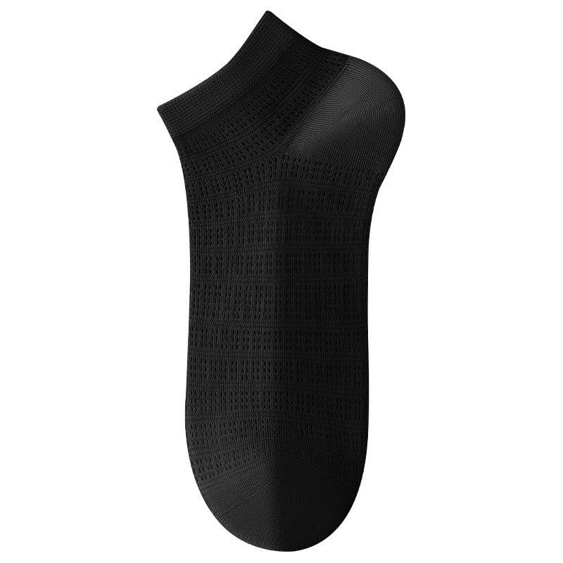 Bamboo Mesh Ankle Socks(5 Pairs) - Black - EU36-40(US3-7) - image 2