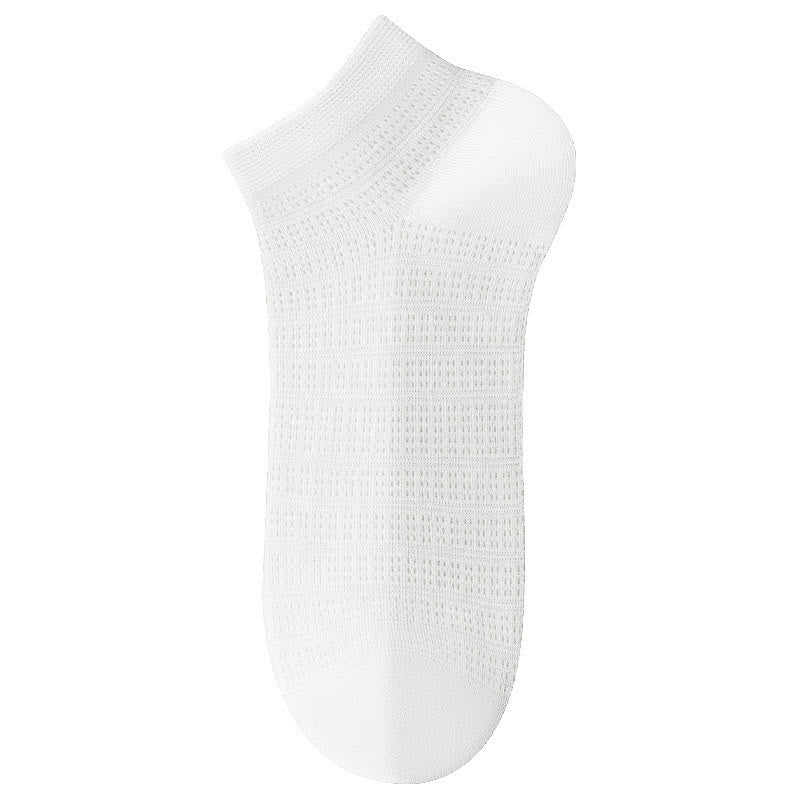 Bamboo Mesh Ankle Socks(5 Pairs) - White - EU36-40(US3-7) - image 1