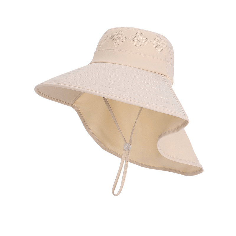 Wide Brim Shoulder Drape Travel Sun Hat - Khaki - One Size - image 7
