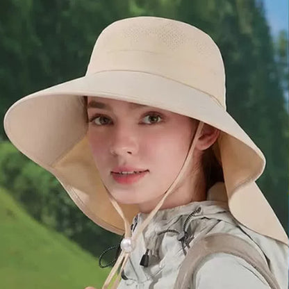 Wide Brim Shoulder Drape Travel Sun Hat - image 3