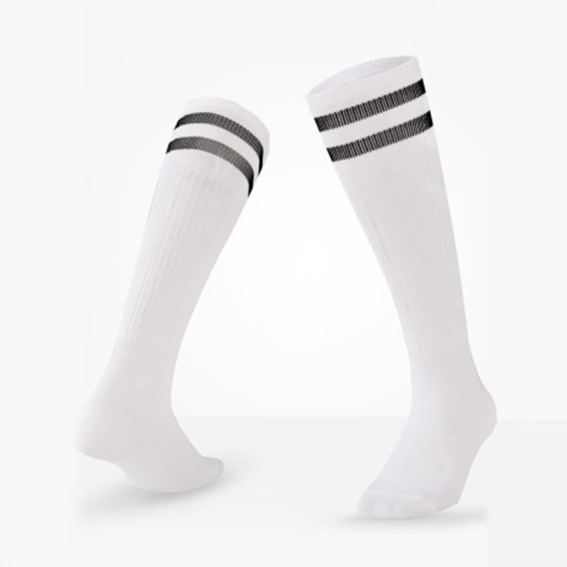 Breathable Soccer Knee High Socks(5 Pairs) - White - EU39-44(US6-10 - image 14