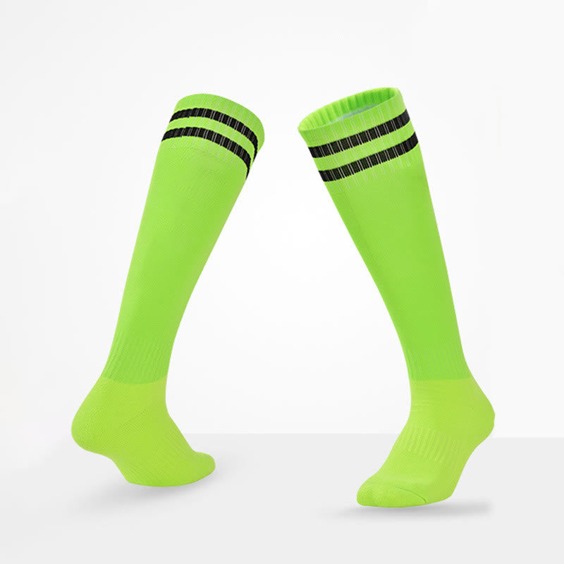 Breathable Soccer Knee High Socks(5 Pairs) - Light Green - EU39-44(US6-10 - image 17