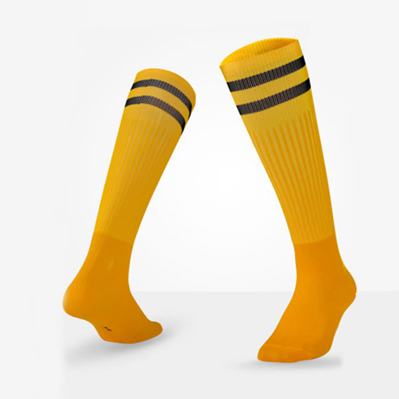 Breathable Soccer Knee High Socks(5 Pairs) - Yellow - EU39-44(US6-10 - image 20