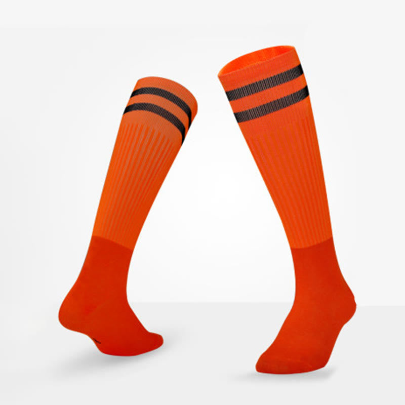 Breathable Soccer Knee High Socks(5 Pairs) - Orange - EU39-44(US6-10 - image 21