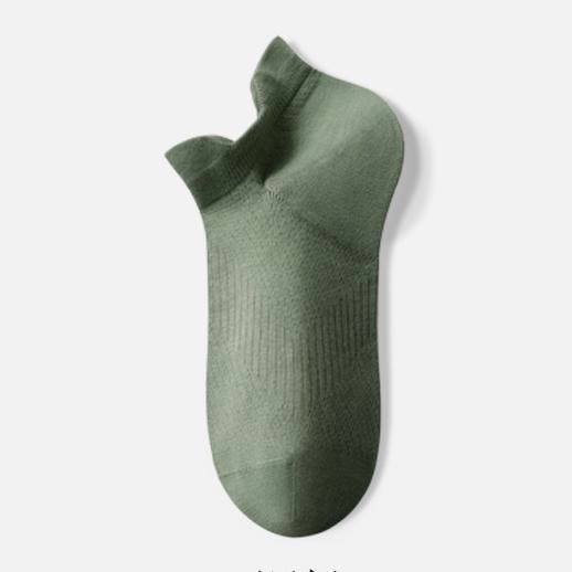 Breathable Cotton No Show Socks(3 Pairs) - Dark Green - EU39-44(US6-10) - image 2