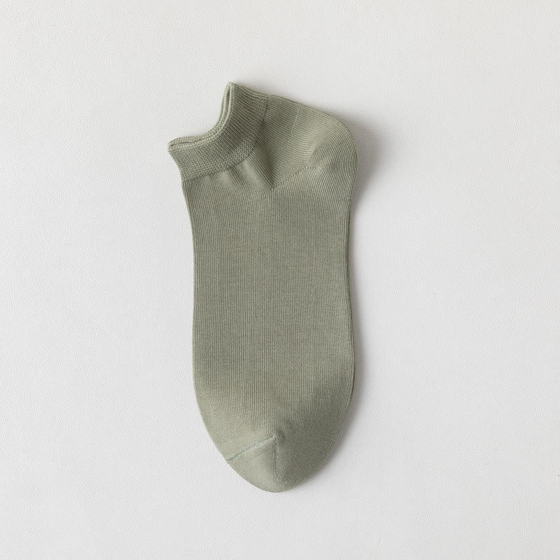 Soft Cotton Ankle Socks(5 Pairs) - Green - EU39-44(US6-10) - image 3