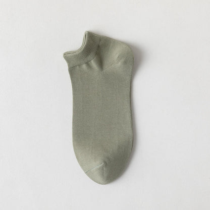 Soft Cotton Ankle Socks(5 Pairs) - Green - EU39-44(US6-10) - image 3