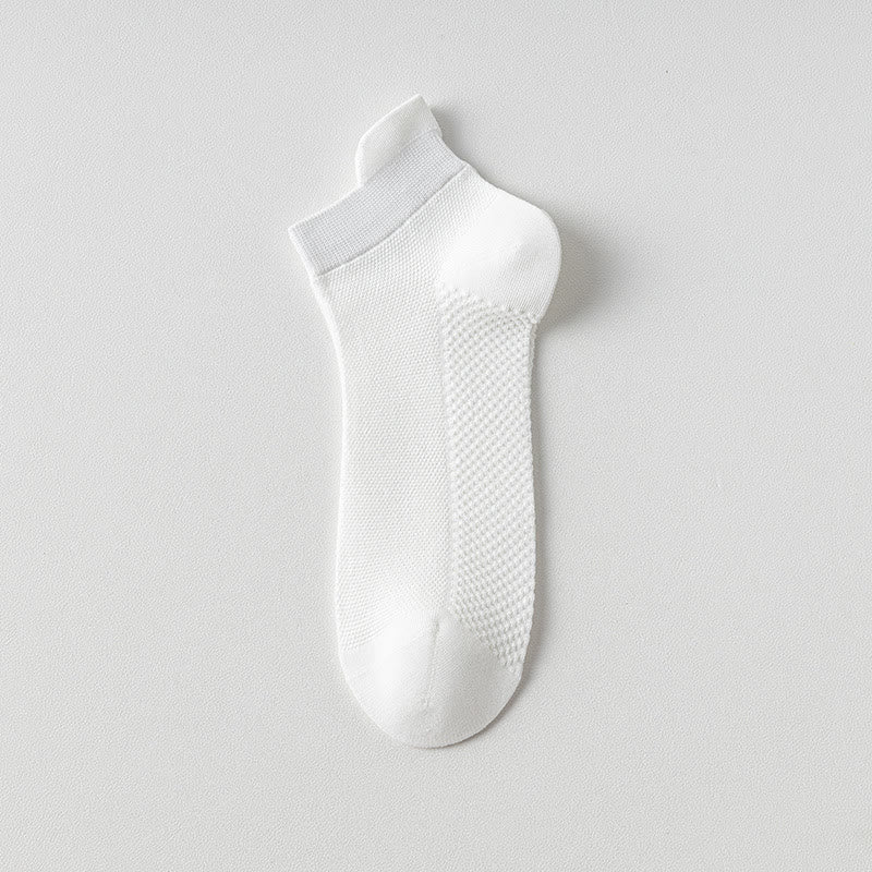 Breathable Cotton Ankle Socks(7 Pairs) - White - EU39-44(US6-10) - image 5