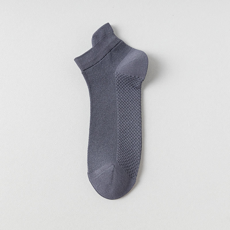Breathable Cotton Ankle Socks(7 Pairs) - Blue - EU39-44(US6-10) - image 4