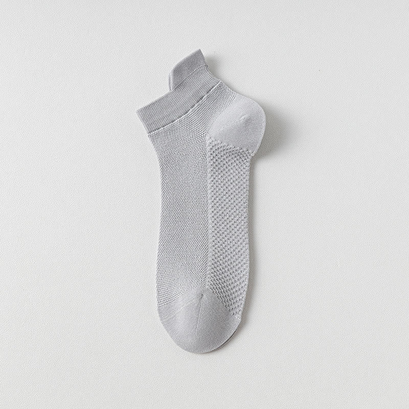 Breathable Cotton Ankle Socks(7 Pairs) - Grey - EU39-44(US6-10) - image 1