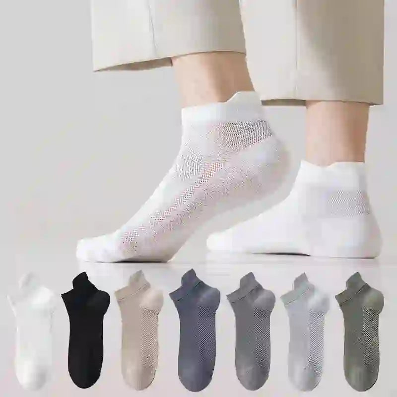 Breathable Cotton Ankle Socks(7 Pairs) - Multicolor - EU39-44(US6-10) - image 0