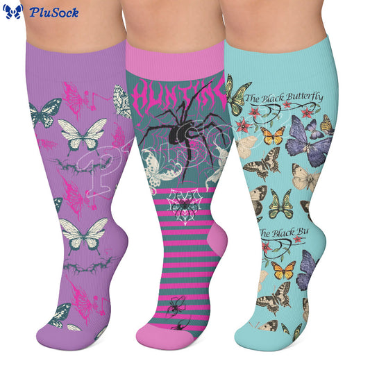 Plus Size Butterfly Spider Compression Socks - image 0