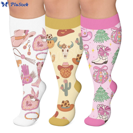 Plus Size Cowgirl Charm Compression Socks - image 0