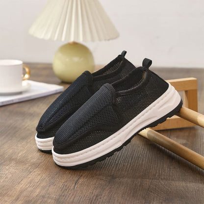 Plus Size Breathable Mesh Slippers - Black - EU45-46(US10) - image 7
