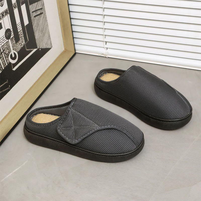 Plus Size Breathable Mesh Upper Slippers - Grey-A - EU47-48(US11-12) - image 13