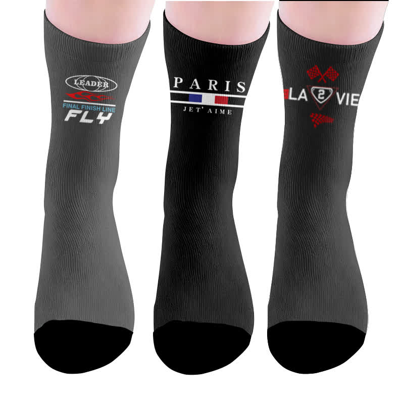 Racing Paris Flag Socks - Multicolor(3 Pairs) - EU37-44(US4-10) - image 10