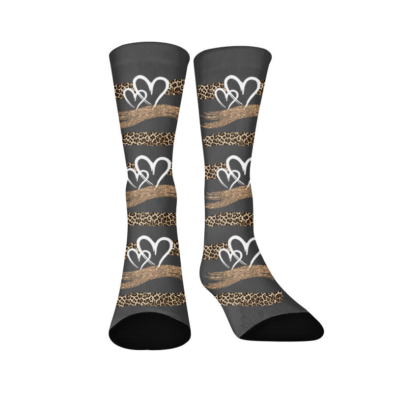Leopard Butterfly Heart Socks - Leopard print(1 Pair) - EU37-44(US4-10) - image 7