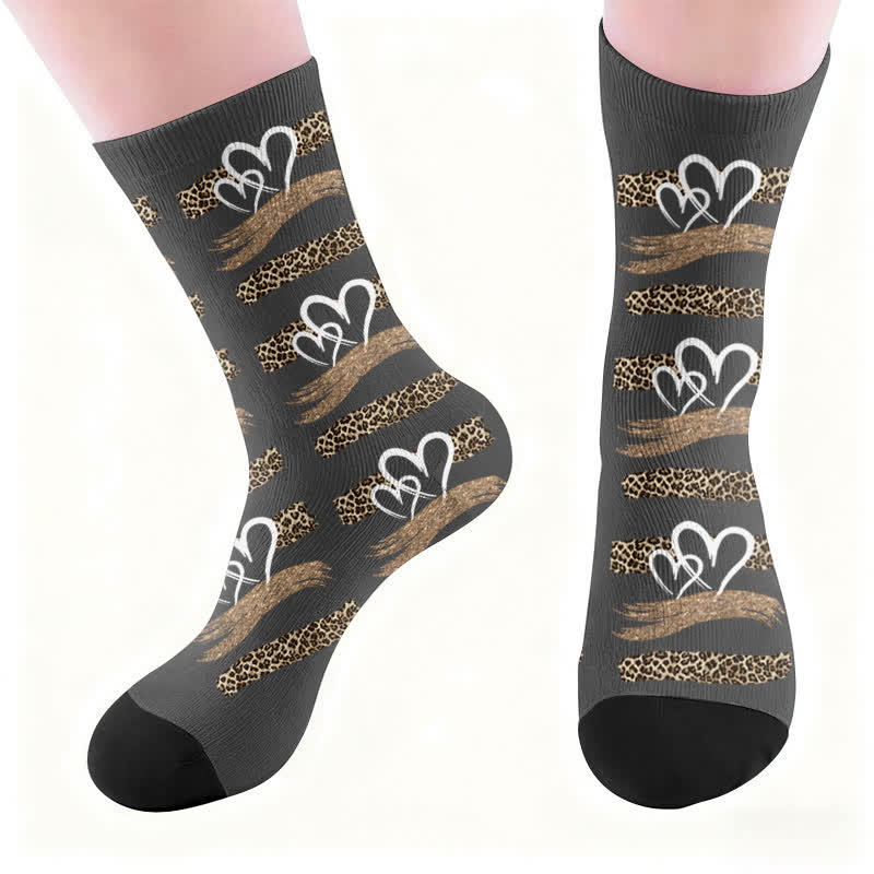 Leopard Butterfly Heart Socks - image 4