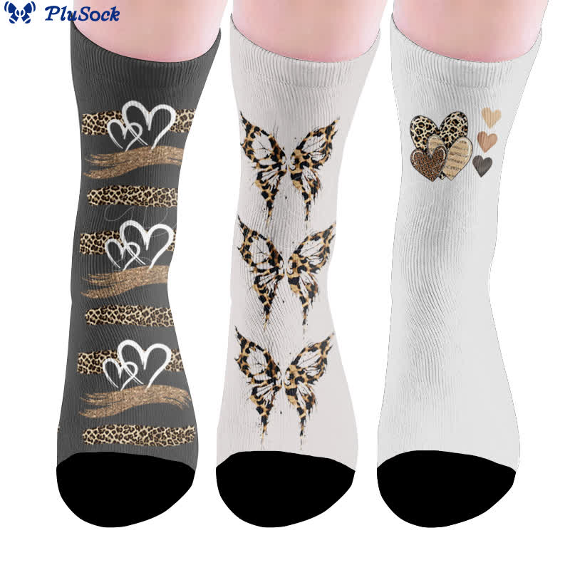 Leopard Butterfly Heart Socks - image 0