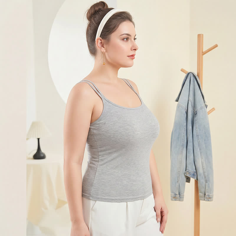 Plus Size Modal Layering Criss-cross Back Tank Top - image 1