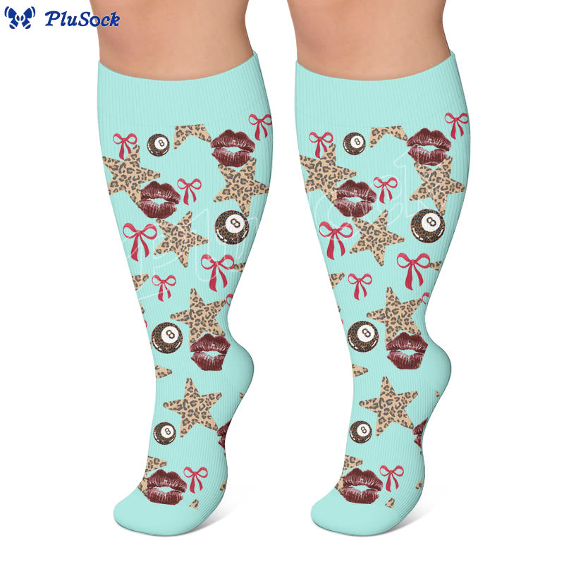 Plus Size Leopard Kiss Bow Compression Socks - image 6