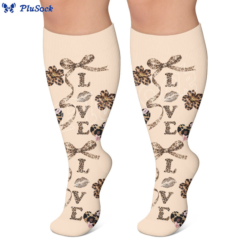 Plus Size Leopard Kiss Bow Compression Socks - image 7