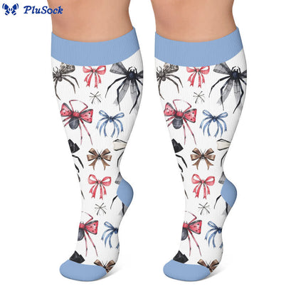 Plus Size Bat Bow Tie Compression Socks - image 5