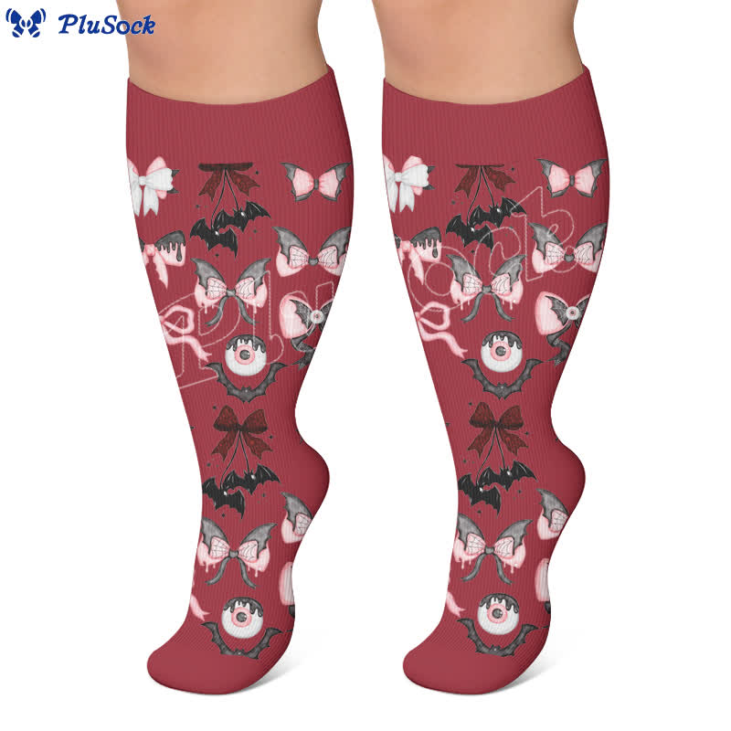 Plus Size Bat Bow Tie Compression Socks - image 7