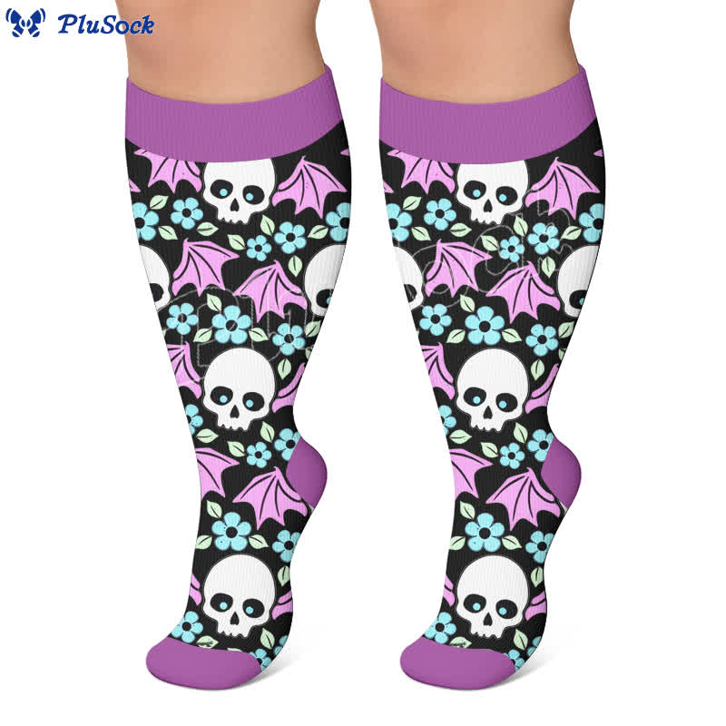 Plus Size Bat Skull Compression Socks - image 6