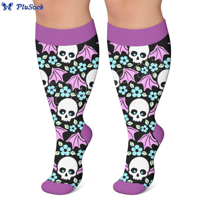 Plus Size Bat Skull Compression Socks - image 6