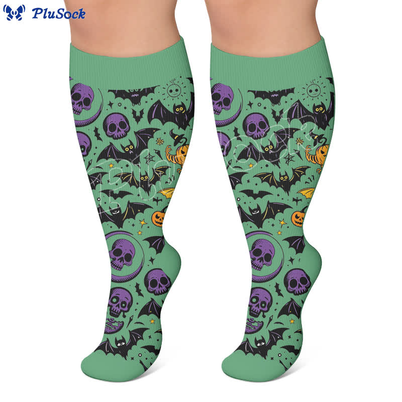 Plus Size Bat Skull Compression Socks - image 7