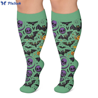 Plus Size Bat Skull Compression Socks - image 7