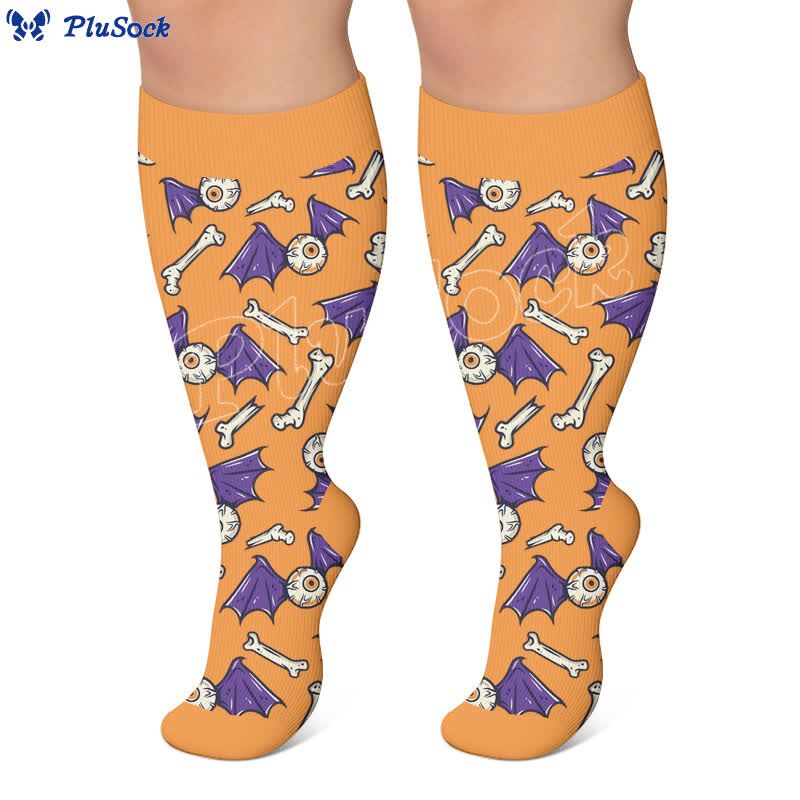 Plus Size Bat Skull Compression Socks - image 5