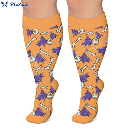 Plus Size Bat Skull Compression Socks - image 5