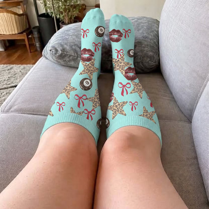 Plus Size Leopard Kiss Bow Compression Socks - image 2
