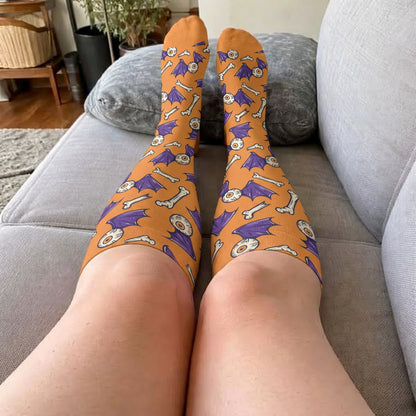 Plus Size Bat Skull Compression Socks - image 1