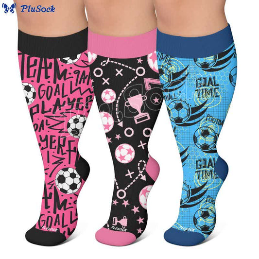 Plus Size Soccer Graffiti Compression Socks - image 0