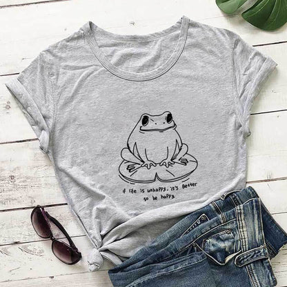 Plus Size Frog And Slogan Short Sleeve T-Shirt - Grey - 3XL - image 7