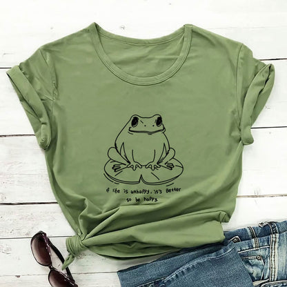 Plus Size Frog And Slogan Short Sleeve T-Shirt - image 0