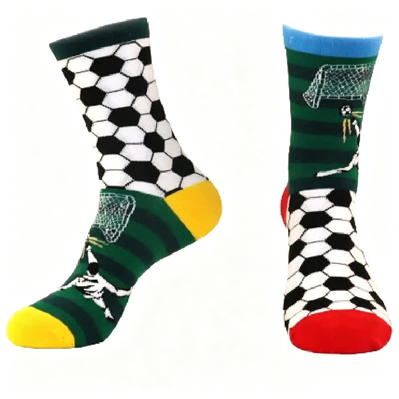 Cotton Soccer Stripe Quarter Socks(2 Pairs) - Green - EU39-46(US6-12) - image 3