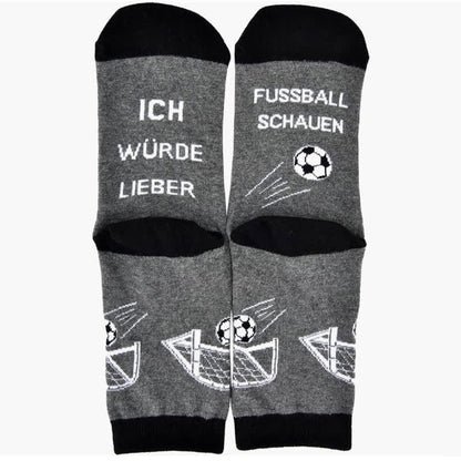 Football Quote Cotton Quarter Socks(2 Pairs) - Grey - EU39-46(US6-12) - image 2