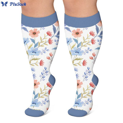 Plus Size Floral Knit Compression Socks - image 5