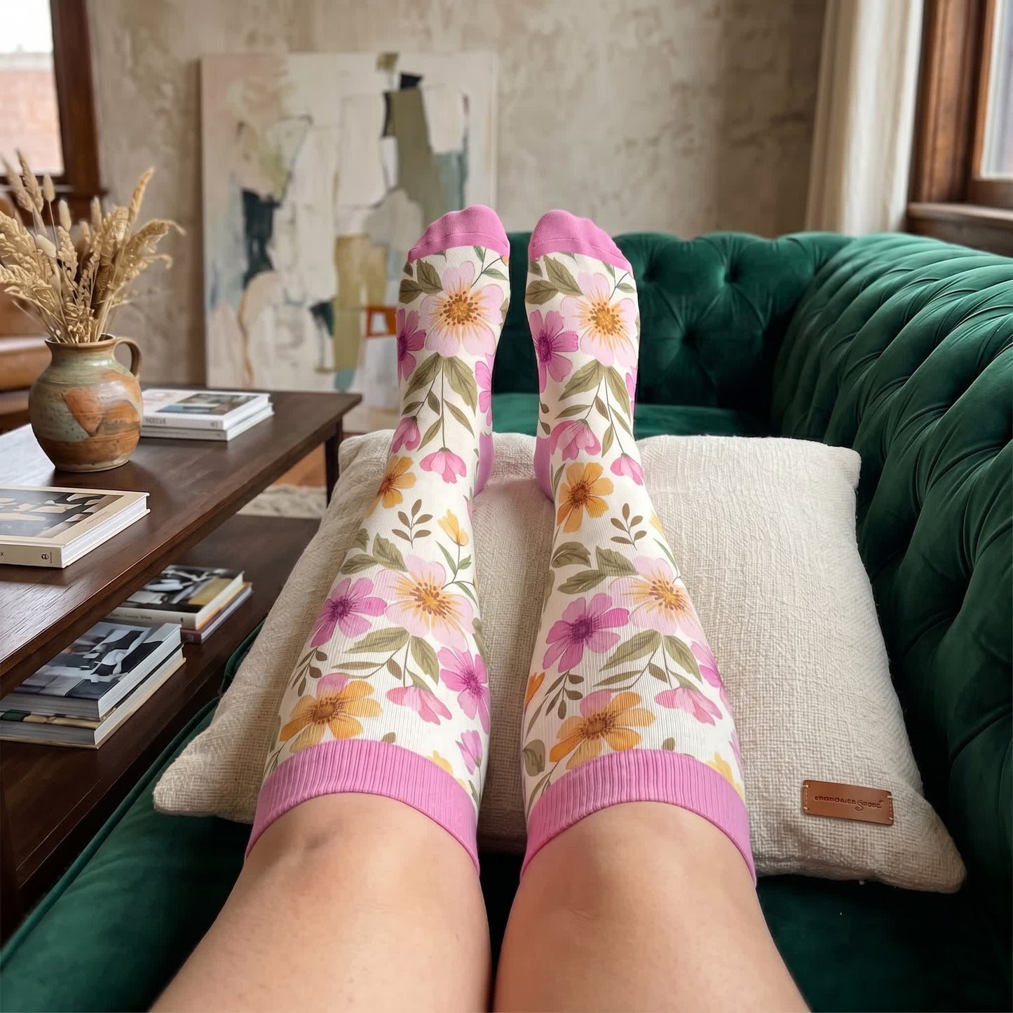 Plus Size Floral Knit Compression Socks - image 3