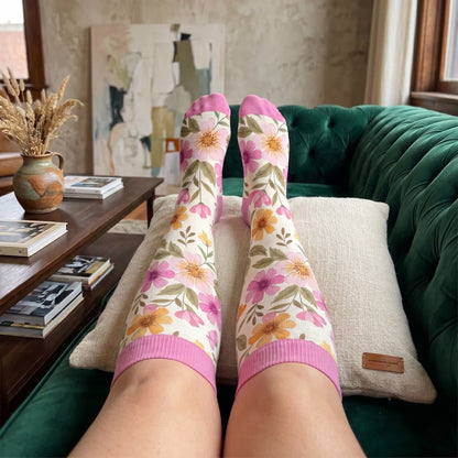 Plus Size Floral Knit Compression Socks - image 3