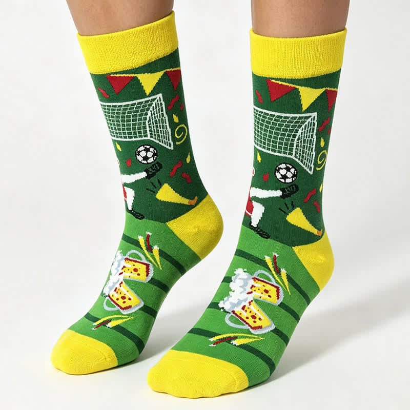 Colorblock Soccer Quarter Socks(5 Pairs) - image 1
